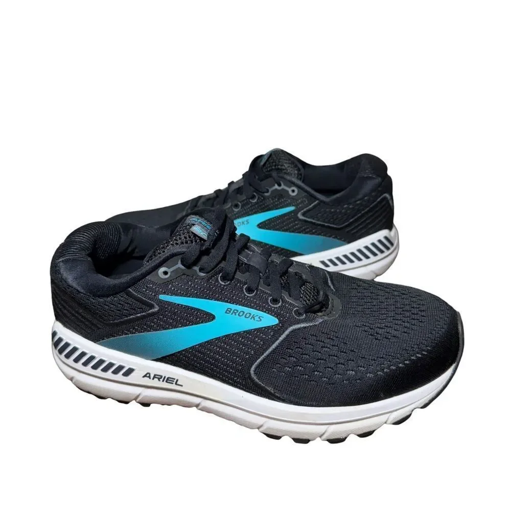 Brooks Black Ariel and Teal Athletic Shoes size 8 D wide